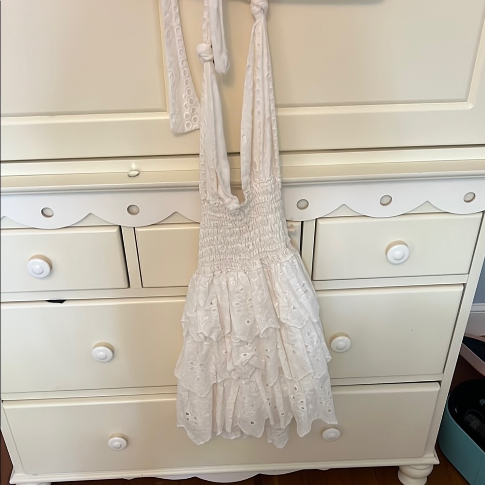REVOLVE White Eyelet Mini Dress